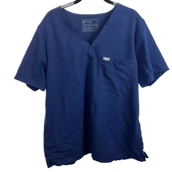 Figs Scrubs Top Technician Collection Catarina One Pocket Pullover V-Neck Top - Picture 1 of 11
